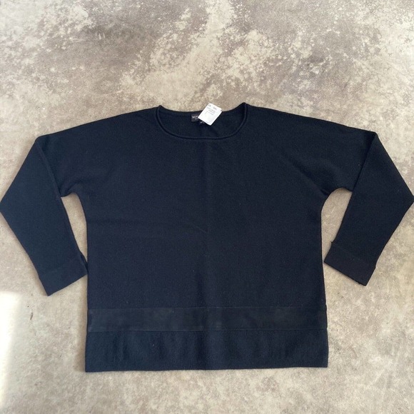 Repeat Luxury Sweater Womens Size Small Black Wool Cashmere Pullover Round Neck - Picture 1 of 10